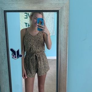 Romper with tie at waist